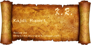 Kajdi Rupert névjegykártya